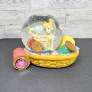Disney Peter Pan, Pretty Little Pixie Tinker Bell Snow Globe & Clock,‎ 4 1/4"